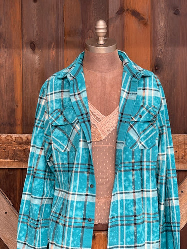Turtle Cove Art Flannel- LIMITED EDITION Island Blue